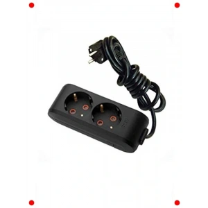 Siyah İkili Topraklı Priz Kablolu Çocuk Korumalı 5m