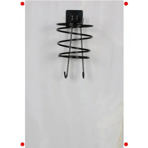 Siyah Kare Yapışkanlı Fön Makinesi Askısı