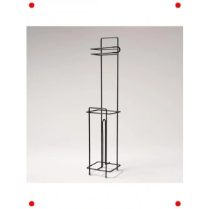 Siyah Paslanmaz Yedekli WC Kağıtlığı