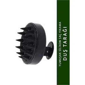 Siyah Silikon Saç Yıkama ve Masaj Tarağı