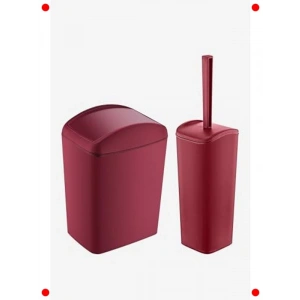 Soft Kapaklı Çöp Kovası ve Wc Fırçası Seti