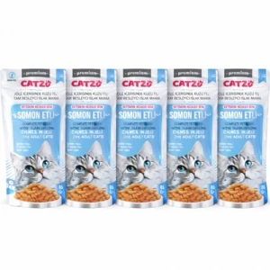 Somon Balıklı Islak Kedi Maması, 5li Paket, 425 Gr