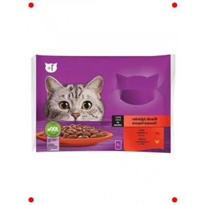 Soslu Sığır & Tavuklu Yetişkin Kedi Konservesi - 4x85gr