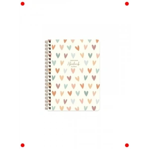 Spiralli Akademik Ajanda - Kalp Desenli