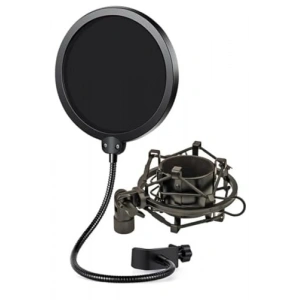 Stüdyo Çift Katmanlı Pop Filtre ve Shock Mount Seti, Ses Kaydı İçin Uygun