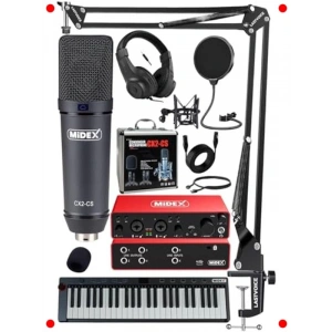 Stüdyo Kayıt Paketi 6: Ses Kartı, MIDI Klavye, Mikrofon
