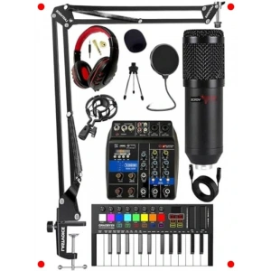 Stüdyo Kayıt Paketi - Mikser, Klavye, Mikrofon, Kulaklık