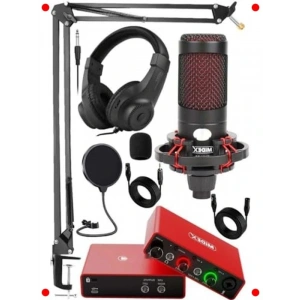 Stüdyo Ses Kartlı Kondenser Mikrofon Kulaklık Seti