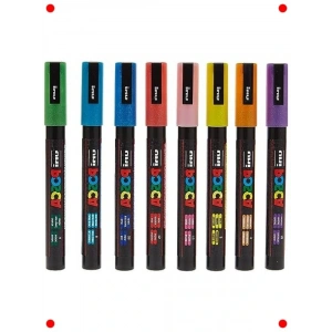 Su Bazlı Simli Poster Markör Seti, 8li, 0.9-1.3 mm