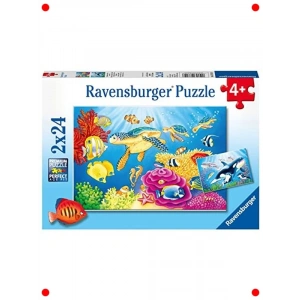 Sualtı Dünyası Yapbozu - 2x24 Parça Çocuk Puzzle