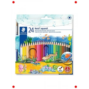 Suda Çözünür Kuru Boya Seti, 24 Renk + Fırça