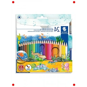 Suda Çözünür Kuru Boya Seti, 24 Renk + Fırça