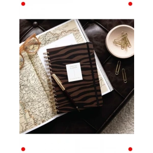 Süresiz Spiralli Ajanda - Zebra Desenli