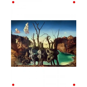 Sürrealist Kuğular ve Filler Temalı Yapboz - 1000 Parça