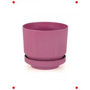 Tabaklı Plastik Saksı - Fuşya - 6 Litre