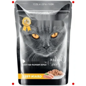 Tahılsız Tavuk & Ciğerli Yetişkin Kedi Yaş Mama (24x85g)