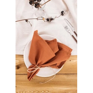 Tarçın Renk 6lı Keten Peçete, 40 x 40 cm