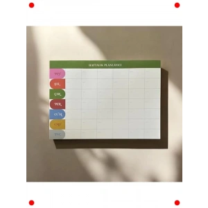 Tarihsiz Haftalık Masa Planlayıcı, A4 Boyut, 80 Yaprak