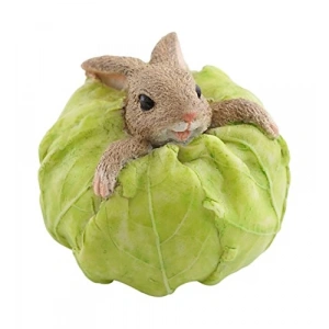 Tavşan Lahana Figürü ile Mini Teraryum Heykeli