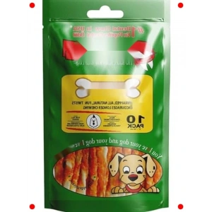 Tavuk Kaplı Burgu Köpek Ödül Çubukları 13 cm 10 Adet