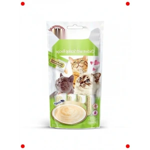 Tavuklu & Taraklı Sıvı Kedi Ödül Maması 4x14g