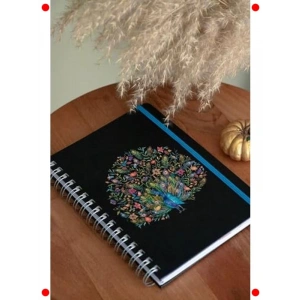 Tavus Kuşu Desenli A5 Süresiz Planlayıcı Ajanda