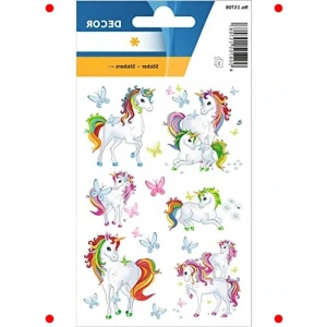 Tek Boynuzlu At Temalı Çocuk Çıkartma Seti (51 Adet)