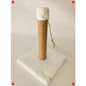 Tek Katlı Kedi Tırmalama Tahtası Beyaz