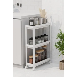 Tekerlekli 3 Katlı Raf Ünitesi, Mutfak ve Banyo İçin Organizer