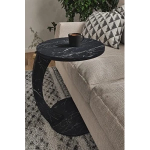 Tekerlekli Zigon Servis Seası, Siyah Mermer Desen