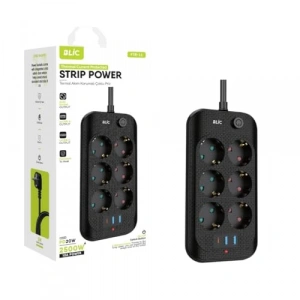 Termal Akım Korumalı 6lı Priz, 2x USB ve 1x Type-C Girişi