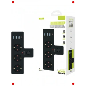 Termal Korumalı 3lü Çoklu Priz - USB/Type-C