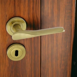 Titanyum Gold Oda Kapı Kolu Daire Rozetli Sürgülü Kulplar