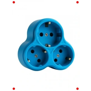 Topraklı 3lü Priz Çoklayıcı Fiş - Mavi
