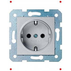 Topraklı Çocuk Korumalı Gümüş Priz