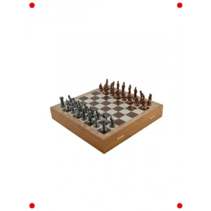 Truva-Sparta Temalı Metal Satranç Takımı - Sandıklı