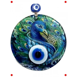 Tus Kuşu Desenli El Yapımı Cam Duvar Dekoru