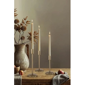 Üçlü eskitme şamdan mumluk, paslanmaz malzeme, dekoratif ev aksesuarı