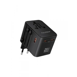 Universal Seyahat Adaptörü, 25W Hızlı Şarj, 3 Çıkışlı