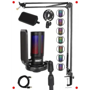 USB RGB Oyuncu ve Yayıncı Kondenser Mikrofon Seti