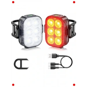 USB Şarjlı Bisiklet Aydınlatma Seti (Ön-Arka)