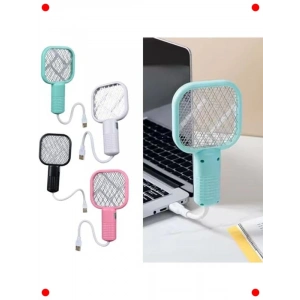 USB Şarjlı UV Işıklı Elektrikli Sinek Raketi