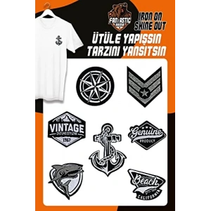 ÜTÜ İLE YAPIŞAN DOKUMA SETİ PATCH YAMA DENİZCİ/BEACH MODELİ