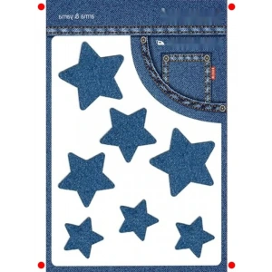 Ütülü Kot Yama (Yıldız Formunda, İndigo Ma)