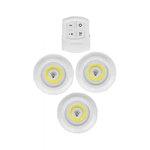Uzaktan Kumandalı Kablosuz Pilli 3lü Spot Led Lamba