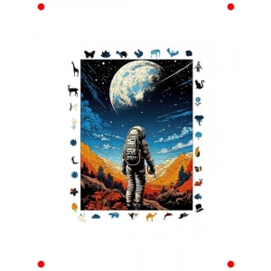 Uzay Yolcusu Ahşap Puzzle - 450 Parça Benzersiz Yapboz