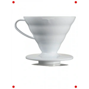 V60 Stil Beyaz Plastik Kahve Damlatıcı