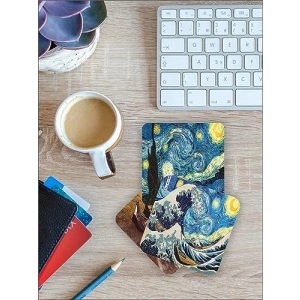 Van Gogh Temalı Ahşap Bardak Altlığı, 6lı Set ile Tasarım