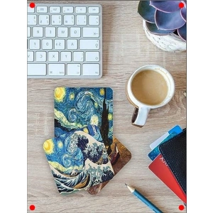 Van Gogh Temalı Ahşap Bardak Altlığı Seti (6lı)