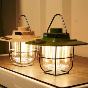 Vintage LED Kamp Lambası, Su Geçirmez Yapı ile 5000 mAh Kapasite